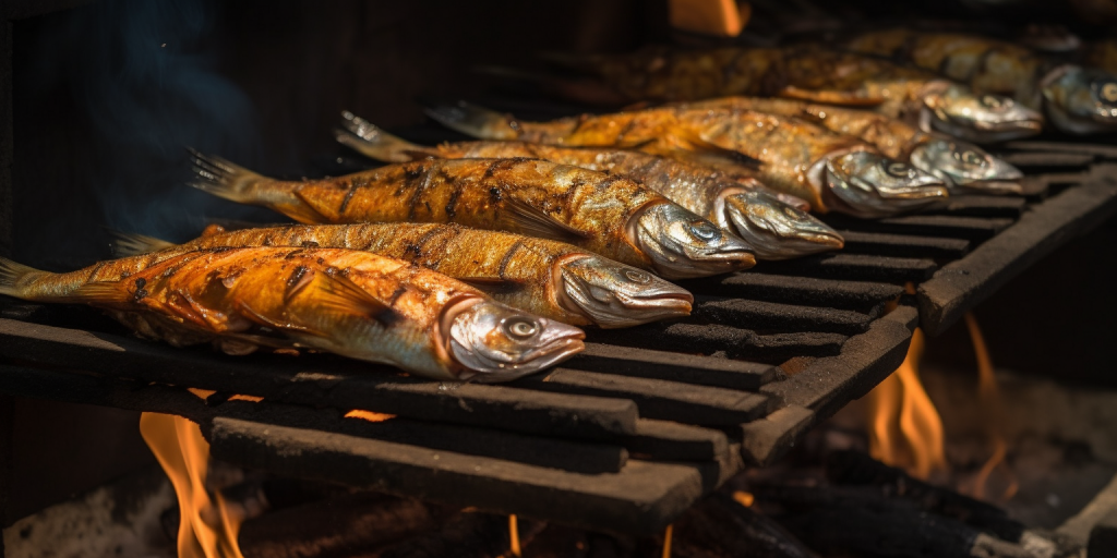 Vis in de context van barbecue