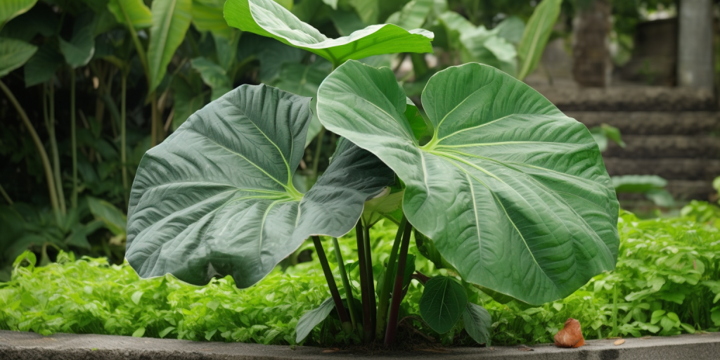 Tuinontwerp met de Alocasia
