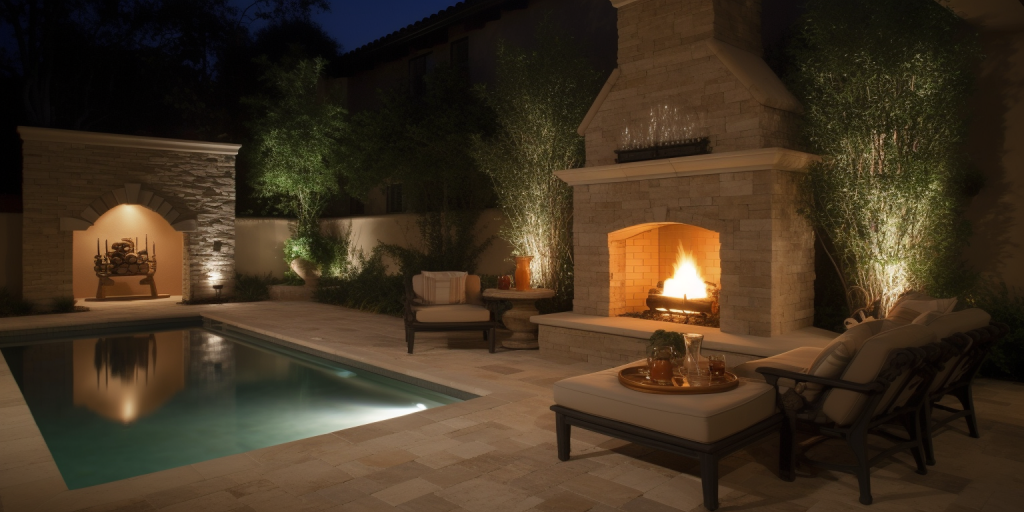 Tuinhaarden bij het zwembad