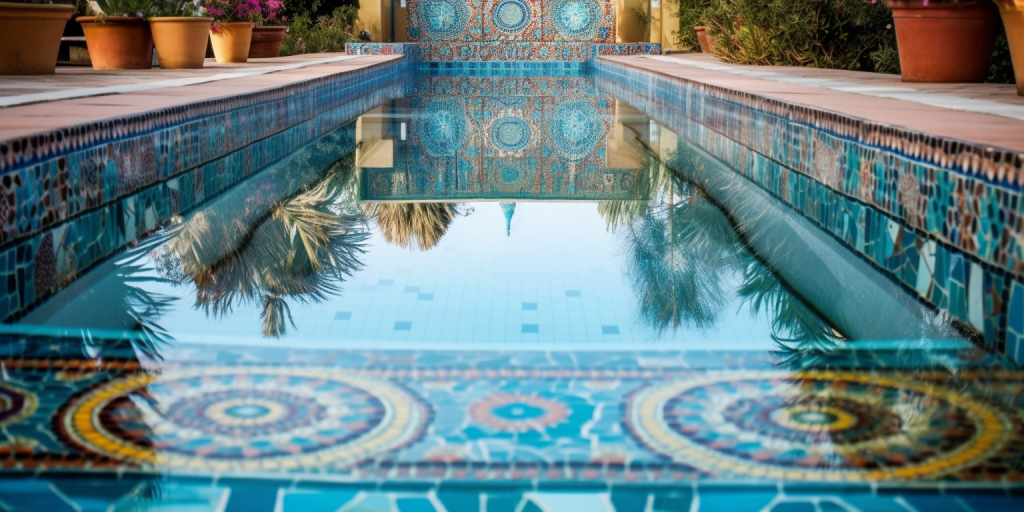 Tuindecoratie voor bij het zwembad