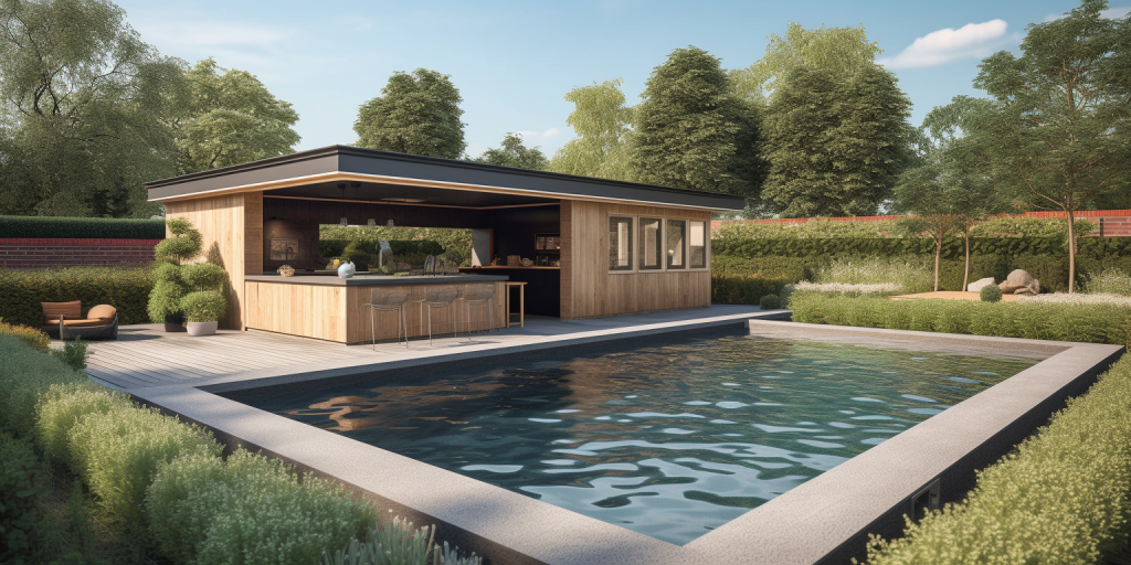 Mijn buitenkeuken naast het zwembad