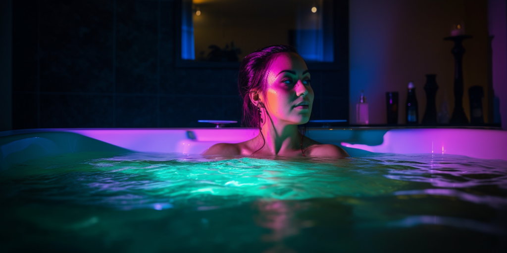 Ontspannen in de jacuzzi met chromotherapie