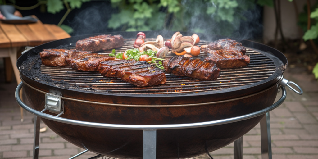 Kippenvleugelrek op de barbecue