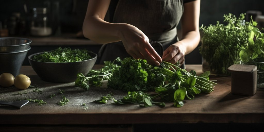 Koken met verse kruiden uit mijn eigen moestuintje