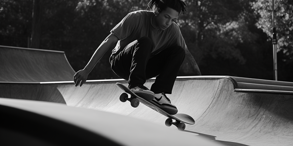 Skateboard in de speeltuin