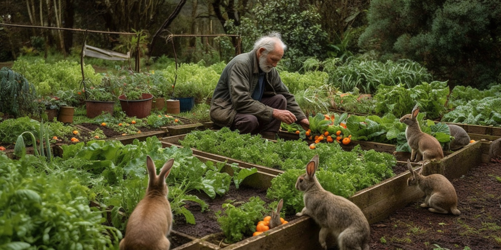 Koken en spelen in mijn moestuintje met konijnen