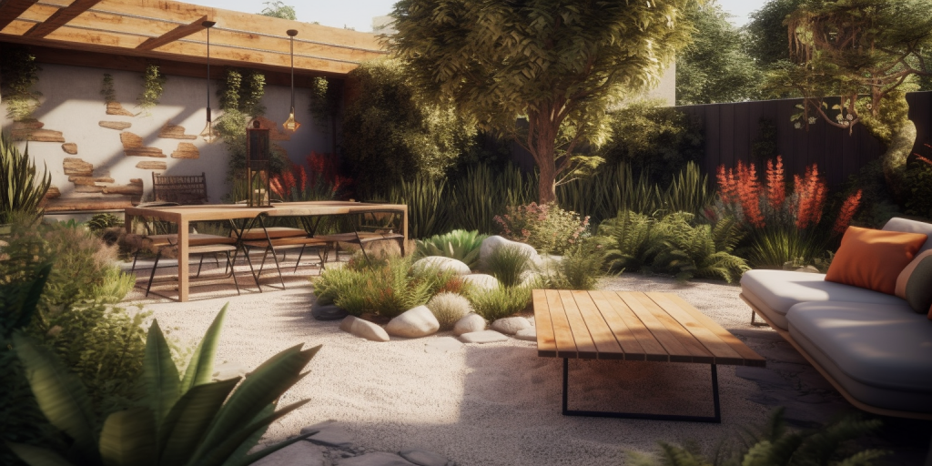 Eigentijds tuinontwerp: creatief met planten en meubels