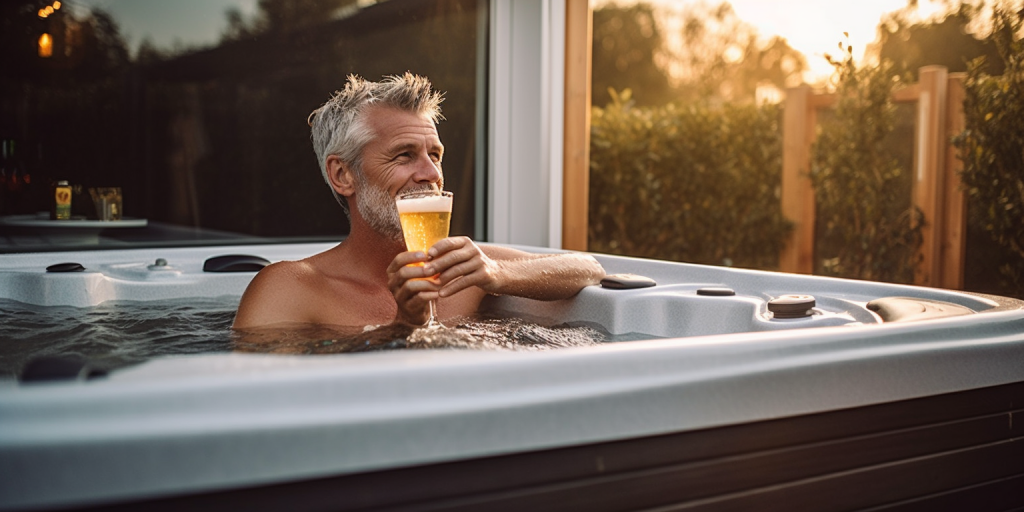 Bierdrinken in de jacuzzi