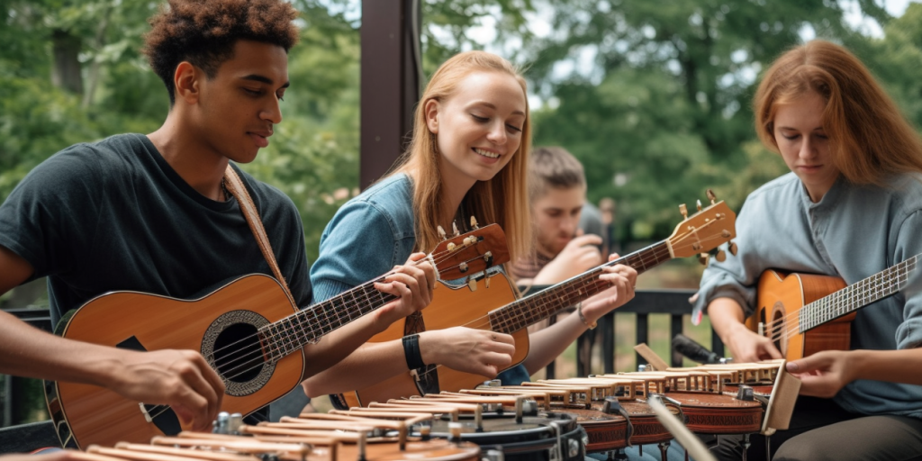 Creatief buitenspelen met muziektherapie