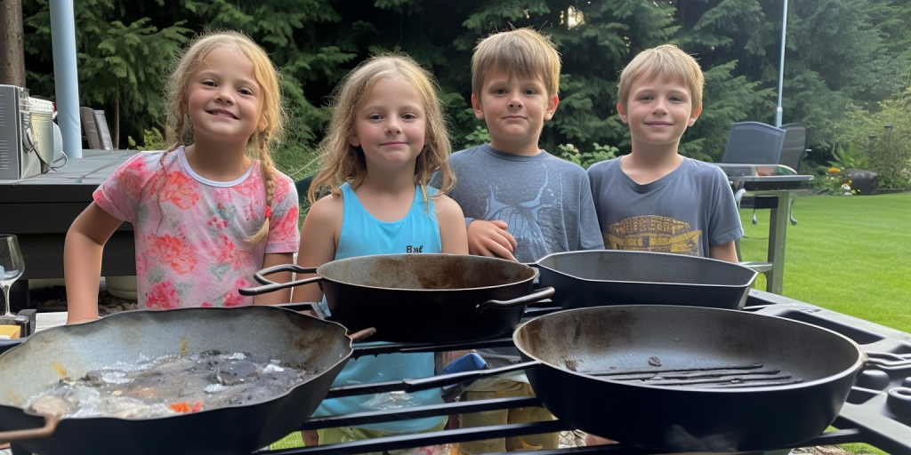 Buiten koken met mijn kinderen