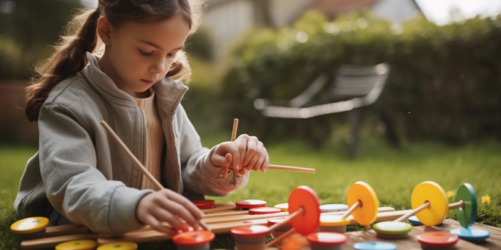 Muziek maken in de tuin