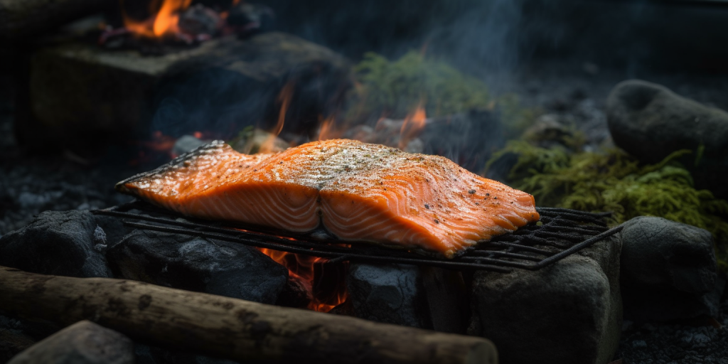 Buitensport koken: Gegrilde zalm op het kampvuur
