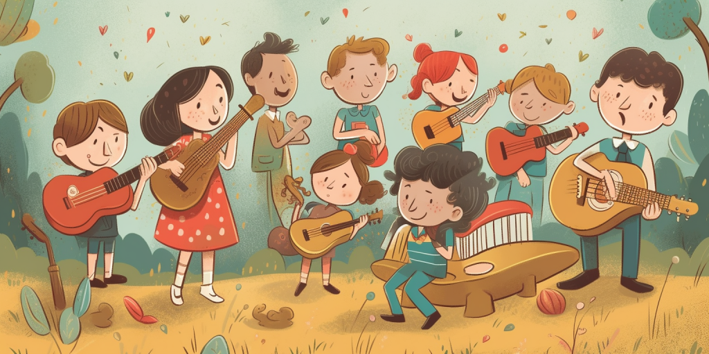 Creatieve buitenactiviteiten voor kinderen met muziektherapie