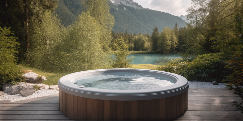 Ontspannen in de jacuzzi in de natuur